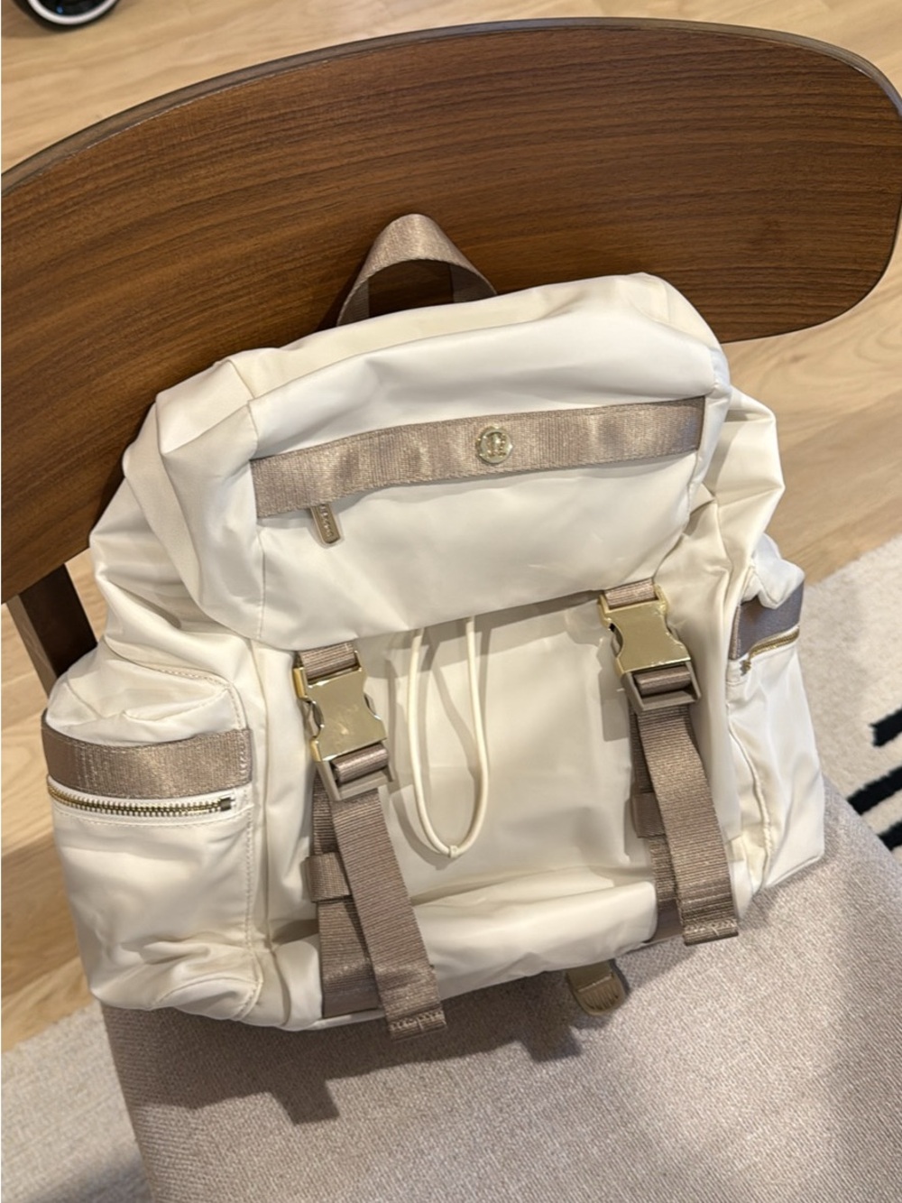 lululemon athletica Cream Backpack with Taupe Trim